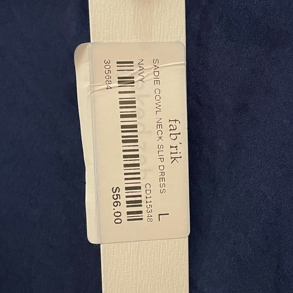 Sadie cowl navy silk dress Fabrik 
Size Large 
 Holiday  dress - Picture 5 of 6